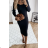 Women's Elegant Knitted Long Sleeve Dress (S/M ONE SIZE) ITALIAN FASHION IMPOC237082