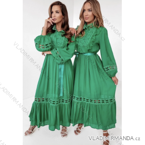 Women's Elegant Long Sleeve Long Dress (S/M ONE SIZE) ITALIAN FASHION IMPOC236348