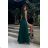 Women's Plus Size (42-46) Long Elegant Party Sleeveless Dress POLISH FASHION PMLBC23265-10 Green 34