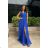 Women's Plus Size (42-46) Long Elegant Party Sleeveless Dress POLISH FASHION PMLBC23265-10 Royal blue 36