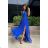 Women's Plus Size (42-46) Long Elegant Party Sleeveless Dress POLISH FASHION PMLBC23265-10 Royal blue 36