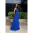 Women's Plus Size (42-46) Long Elegant Party Sleeveless Dress POLISH FASHION PMLBC23265-10 Royal blue 36