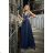 Women's Plus Size (42-46) Long Elegant Party Sleeveless Dress POLISH FASHION PMLBC23265-10 <p>blue</p> 42