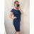 Women's short sleeve dress oversized (L-3XL) POLISH FASHION PMF20013 Blue dark 44