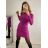 Women's Long Knitted Turtleneck Short Sleeve Dress (S/M ONE SIZE) ITALIAN FASHION IMM22FD51751