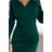 Elegant Long Sleeve Dress Women (S / M.ONE SIZE) ITALIAN FASHION IMM211302 Emerald XL