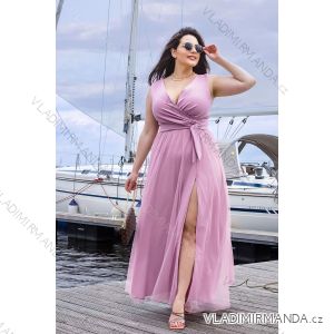 Women's Plus Size (42-46) Long Elegant Party Sleeveless Dress POLISH FASHION PMLBC23265-10