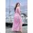 Women's Plus Size (42-48) Long Elegant Party Sleeveless Dress POLISH FASHION PMLBC23248-20 Pink 42