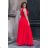 Women's Plus Size (42-48) Long Elegant Party Sleeveless Dress POLISH FASHION PMLBC23248-02 Red 48