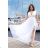 Women's Plus Size (42-46) Long Elegant Party Sleeveless Dress POLISH FASHION PMLBC23265-10 white 46