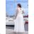 Women's Plus Size (42-46) Long Elegant Party Sleeveless Dress POLISH FASHION PMLBC23265-10 white 46