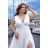 Women's Plus Size (42-46) Long Elegant Party Sleeveless Dress POLISH FASHION PMLBC23265-10 white 46