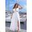 Women's Plus Size (42-46) Long Elegant Party Sleeveless Dress POLISH FASHION PMLBC23265-10 white 46