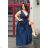 Women's Plus Size (42-46) Long Elegant Party Sleeveless Dress POLISH FASHION PMLBC23265-10 <p>blue</p> 46