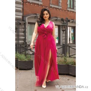 Women's Plus Size (42-46) Long Elegant Party Sleeveless Dress POLISH FASHION PMLBC23265-10