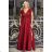 Women's Plus Size (42-46) Long Elegant Party Sleeveless Dress POLISH FASHION PMLBC23265-10 Wine 36