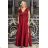 Women's Plus Size (42-46) Long Elegant Party Sleeveless Dress POLISH FASHION PMLBC23265-10 Wine 36