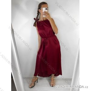 Women's Satin Strapless Long Dress (S/M ONE SIZE) ITALIAN FASHION IM922898/DU