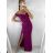 Elegant formal dress with straps for women (S / M ONE SIZE) ITALIAN FASHION IM321576 Wine S/M