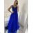 Women's Long Social Elegant Summer Strapless Dress (M/L, L/XL) ITALIAN FASHION IMPSH22260019/DU Turquoise