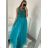 Women's Long Social Elegant Summer Strapless Dress (M/L, L/XL) ITALIAN FASHION IMPSH22260019/DU Turquoise