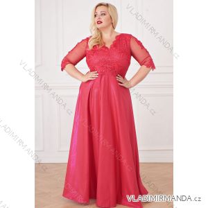 Women's Plus Size (42-46) Long Elegant Party Sleeveless Dress POLISH FASHION PMLBC23265-10