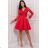 Dress Elegant Party Long Sleeve Women's Plus Size (42-52) POLISH FASHION PMLBF23ID2842 Red 42