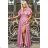 Women's Plus Size (42-46) Long Elegant Party Sleeveless Dress POLISH FASHION PMLBC23265-10 pink 48