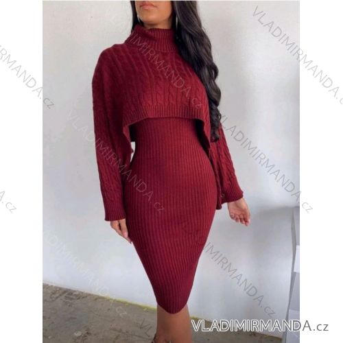 Women's Long Sleeve Knitted Strapless Turtleneck Sweater Set (S/M ONE SIZE) ITALIAN FASHION IMPGM238693