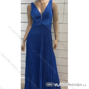 Women's Long Elegant Pleated Strap Dress (S/M ONE SIZE) ITALIAN FASHION FMPRP232311