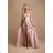 Women's Long Elegant Strapless Party Dress (SL) FRENCH FASHION FMPEL23EMMA pink S