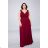 Women's Plus Size (42-48) Long Elegant Party Dress With Wide Straps FRENCH FASHION FMPEL23CHERYLQS