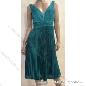 Women's Elegant Pleated Strap Dress (S/M ONE SIZE) ITALIAN FASHION FMPRP23HM2306