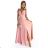 405-3 ELENA Long dress with a neckline and ties on the shoulders - dirty pink