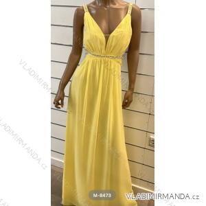 Women's long elegant party dress with straps (S/M ONE SIZE) ITALIAN FASHION FMPRP23M-8473