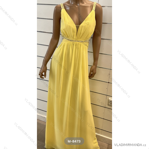 Women's long elegant party dress with straps (S/M ONE SIZE) ITALIAN FASHION FMPRP23M-8473