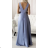 Women's long elegant party dress with straps (S/M ONE SIZE) ITALIAN FASHION FMPRP23R1395