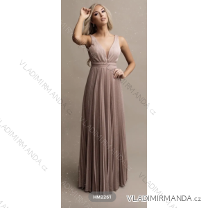 Women's long elegant party dress with straps (S/M ONE SIZE) ITALIAN FASHION FMPRP23HM2251