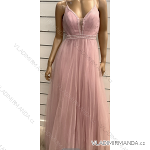 Women's long elegant dress with straps (S/M ONE SIZE) ITALIAN FASHION FMPRP23M-9210