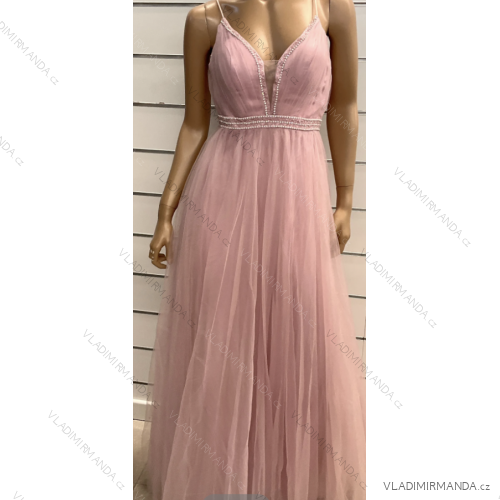 Women's long elegant dress with straps (S/M ONE SIZE) ITALIAN FASHION FMPRP23M-9210