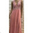 Women's long elegant party dress with straps (S/M ONE SIZE) ITALIAN FASHION FMPRP23DF8757