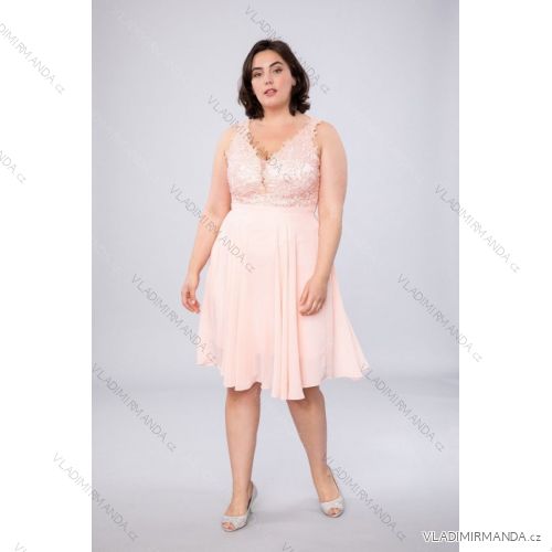 Women's Plus Size (42-48) Elegant Strapless Party Dress FRENCH FASHION FMPEL23MATHIEQS