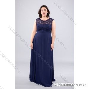 Women's Plus Size (42-48) Long Elegant Party Sleeveless Dress FRENCH FASHION FMPEL23SAVINAQS