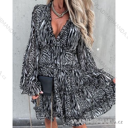 Women's Elegant Long Sleeve Dress (S/M ONE SIZE) ITALIAN FASHION IMPOC236354