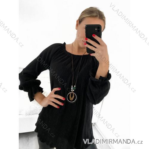 Tunic/Blouse with Pendant Long Sleeve Women's Plus Size (L/XL ONE SIZE) ITALIAN FASHION IM423022