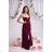 Women's Elegant Strapless Party Dress (SL) FRENCH FASHION FMPEL23MATHIE red M