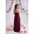 Women's Elegant Strapless Party Dress (SL) FRENCH FASHION FMPEL23MATHIE red M