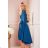 Elegant Lace Long Back Dress 3/4 Sleeves (S-2XL) ITALIAN FASHION IMPOC236110 Sea Color XXL