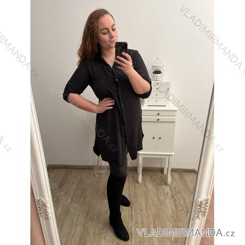 Shirt extended 3/4 long sleeve women's (L/XL/2XL ONE SIZE) ITALIAN FASHION IM423017