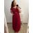 Prom Dress Elegant Formal Short Sleeve Women's Plus Size (L/XL/2XL ONE SIZE) ITALIAN FASHION IMM22693/DU1 Burgundy